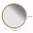 thumbnail image 6 of 28 Inch Round Wall Mount Accent Mirror, Natural Fir Wood with Subtle Grains- Saltoro Sherpi, 6 of 6