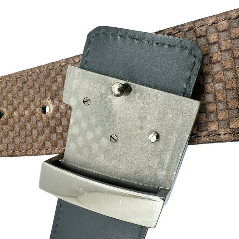 Pre-Owned LOUIS VUITTON Damier Santur Belt LV Initials 85 34 Pre-Owned LOUIS VUITTON Damier Santur Belt LV Initials 85 34