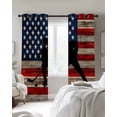 thumbnail image 2 of American Flag Blackout Curtains 90 Inch Length 2 Panels Set for Living Room Bedroom, Blue Red USA Flag Retro Hockey Privacy Window Treatment Thermal Insulated Black Out Drapes 52"x90", 2 of 8