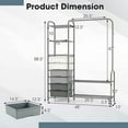 thumbnail image 2 of Gymax Heavy Duty Metal Clothes Rack Freestanding Garment Rack w/ 6 Drawers & Shelves, 2 of 9