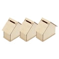 thumbnail image 1 of EeaseMX 3 alcancías de madera con forma de casa para hacer tú mismo, para ahorrar dinero, para pintar a los niños., 1 of 7