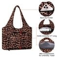 thumbnail image 3 of HAWEE Leopard Print Tote Bag with Water Bottle Pocket and Laptop Sleeve Multipurpose Mommy Bag for Baby Nursing, 3 of 7