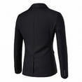 thumbnail image 3 of TFEOQRY Blazer Overcoat for Men Solid Color Single Breasted Closure Collar Suit Long Sleeved Lapel Suit Jacket Black, 3 of 3