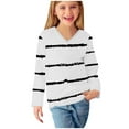 thumbnail image 6 of WRKEKC Girls Long Sleeve Tees Casual Playful Trendy Polka Dot Print V Neck Soft Stretchy Comfortable Slim Fit Blouses for Spring Fall 3-14 Years, 6 of 8