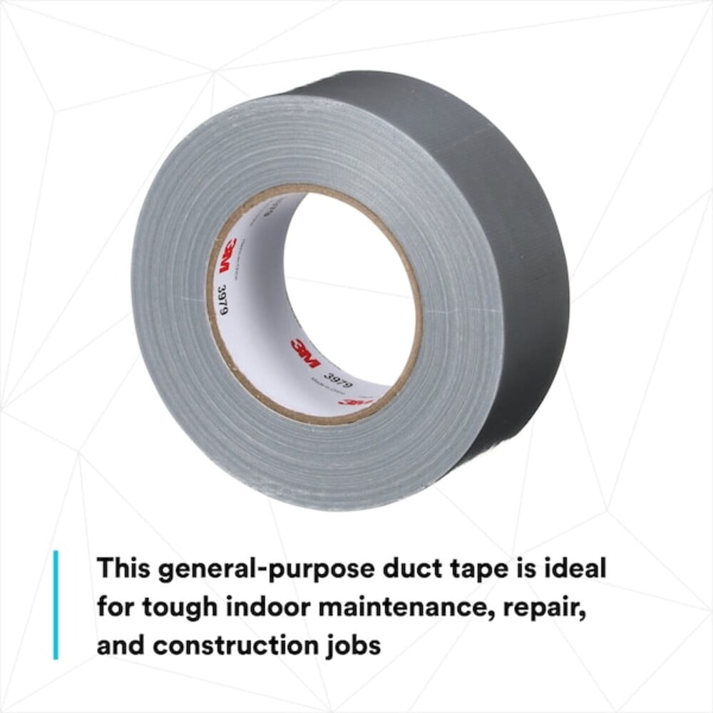 3m Duct Tape, Gray, 60 yd L, 1-7/8 in W 3979