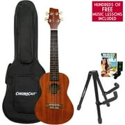 Sawtooth Mahogany Series Concert Ukulele with Preamp, Padded Bag, Quick Start Guide, Stand, Tuner, and Free Music Lessons