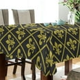 thumbnail image 3 of Coolnut Mardi Gras Gold Black Tablecloth Rectangle Colorful Table Cloth Large Square Table Cover for Dining Kitchen Party 60"x108" Decor Gift, 3 of 7