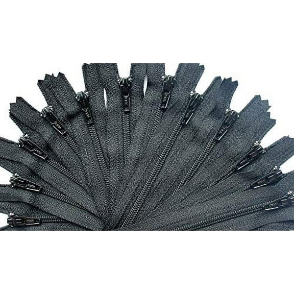 100 YKK Black Zippers #3 for Pouches, Apparel, Craft & Sewing Projects (4" Inches) Made in USA