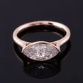 thumbnail image 2 of solitaire jewels 1.5CT East West Bezel Set Marquis Moissanite Engagement Ring For Women, 10K Rose Gold, 2 of 9