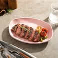 thumbnail image 5 of Oval Shaped Serving Dinner Plate with Inner Groove for Daily Home Meals and Snack Serving, 5 of 6
