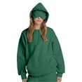 thumbnail image 3 of Women Hoodies with Eye Mask Oversized Long Sleeve Comfy Casual Basic Pullover Sweatshirts Fall Outfits Y2K Clothes Dark Green XXL, 3 of 8