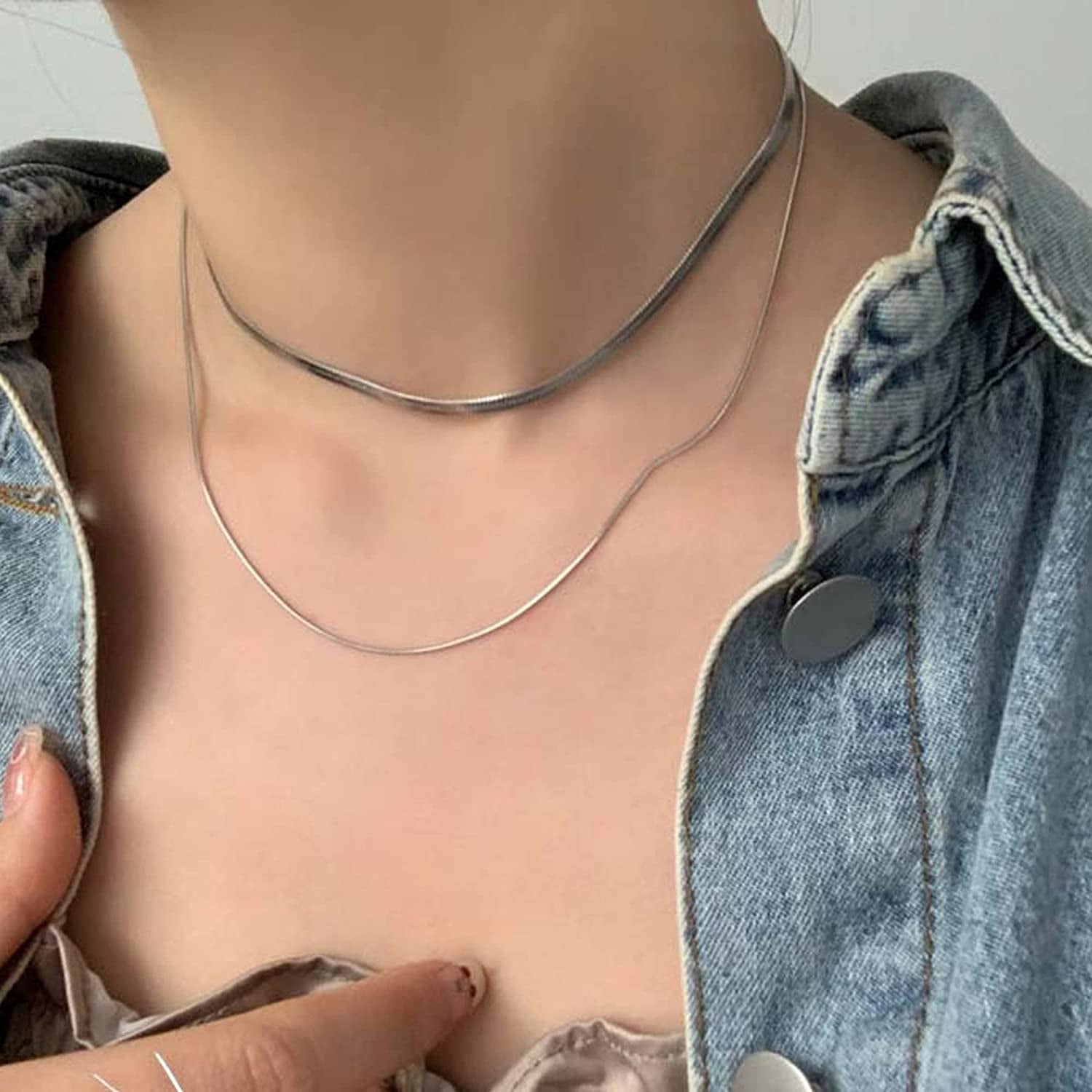 Chunky Silver Choker Necklace, Multi Chains Choker Glam Rock Necklace,  Layering Chunky Vintage Silver Chains Necklace, Rock Silver Choker - Etsy | Silver  choker necklace, Rock necklace, Silver chain necklace