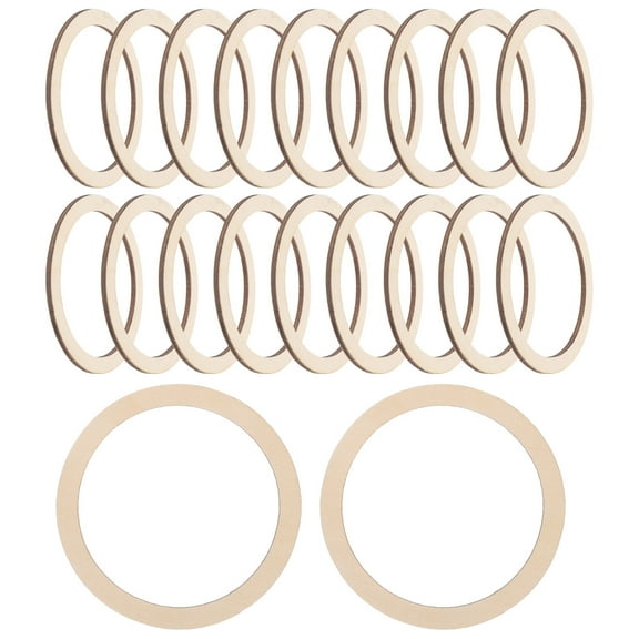 Pawsdot Round Craft Wood Pieces Wooden Circle Rings Wood 20pcs For Art Creation