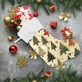 thumbnail image 6 of Haosy Christmas Stockings for Christmas Tree Fireplace Family Holiday Party 18 inch Retro Christmas Trees, 6 of 8