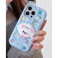 thumbnail image 2 of Kawaii 3D Cartoon Teddy Bear Phone Case with Stand for iPhone 13, Perfect for Kids, Girls, Boys, Teens, and Women, Beige Cute Girly Animal Thick Soft Silicone Phone Cover, 2 of 6