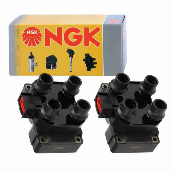 2 pc NGK Ignition Coils compatible with Ford F-150 4.6L V8 1997-1999