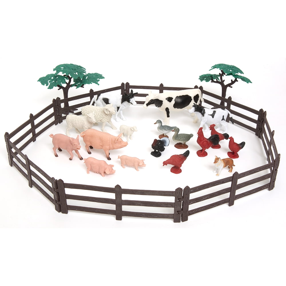 Zoo Troop Big Bucket of Farm Animals – 40-Piece Play Set for Kids Ages 3+ | Farm Life Adventure Collection