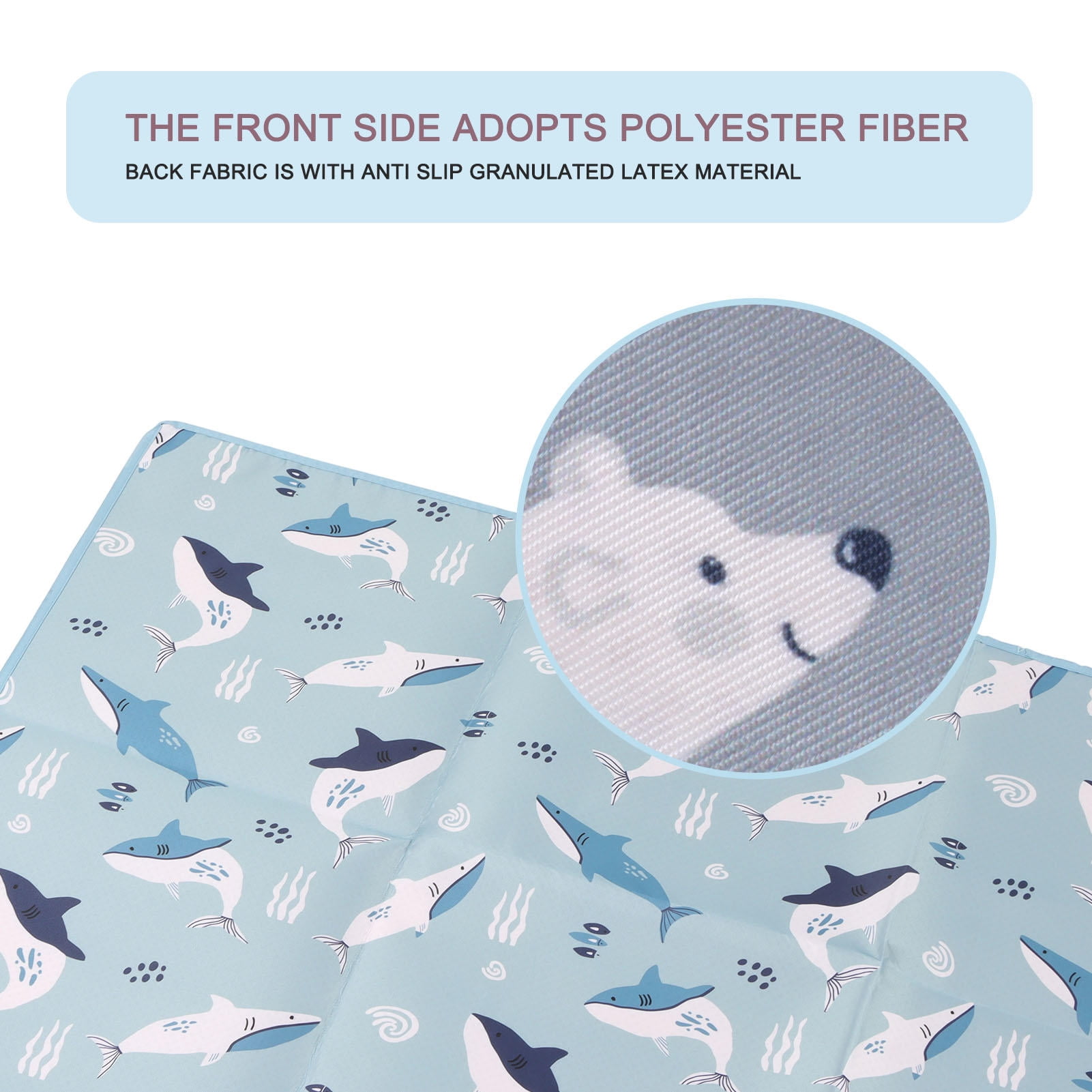 LAZIOEGR 110x110cm Waterproof Non-Slip Polyester High Chair Mat – Foldable Multifunctional Baby Play Mat for Indoor Outdoor Use