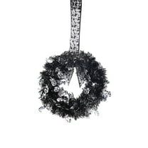 Nmdmisc Halloween Garland Wreath Decoration Halloween Decoration Pendant Home Decoration Halloween Door Wreath(Silver,11.41 * 20.27 in)