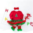 thumbnail image 4 of PINQI Holiday Dress for Toddler Girls Christmas Clothes Little Girl Long Sleeve On My First Christmas Party Ruffle Dress for 0 to 24 Months, 4 of 7