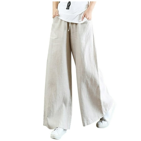

Dadaria Wide Leg High Waisted Pants for Women Trousers High Waist Wash Wide Leg Solid Color Pants apricot M Female