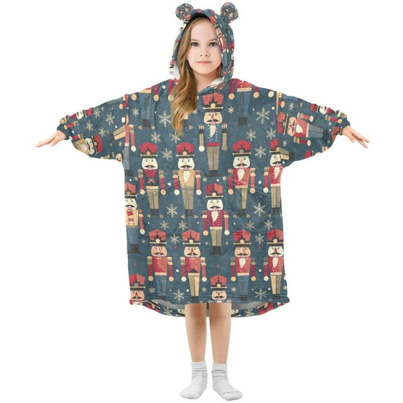 joogoo Wearable Blanket Hoodie for Nutcrackers Oversized Sherpa Hooded 3-14 YR M