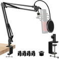thumbnail image 1 of Xianyou-Bras de Micro, Bras de Micro Réglable pour HyperX QuadCast Shure SM7B Blue Yeti et la Plupart des Microphones pour Podcast Gaming Diffusion en Continu Enregistrement, 1 of 4