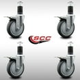 thumbnail image 2 of 5 Inch SS Thermo Rubber Swivel 1-5/8 Inch Expanding Stem Caster Set Brake, 2 of 2