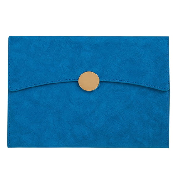 Solivara A5 Portable Tri Fold Notebook PU Leather Cover With Buckle Closure 80gsm Paper Journal For Work Travel School,Dark Blue,8.27*5.71 in