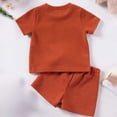 thumbnail image 4 of HCNTES Toddler Baby Boy Summer Spring Clothes Set Kid Outfits Short Sleeves T-Shirt Tops + Shorts Cute Outfits Set For Kids 2t 3t 4t 5t 6t 7t 8t(D0-Wine,6-9 Months), 4 of 9