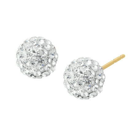 Luminesse Glitter Ball Stud Earrings With Swarovski Crystals In 14kt Luminesse Glitter Ball Stud Earrings With Swarovski Crystals In 14kt Gold