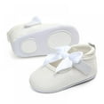 thumbnail image 4 of AJZIOJIRO Newborn Baby Girls Princess Shoes Lovely Bow Solid Color Soft Sole Sequins Shoes 0-18 Months Baby Casual Walking Shoes, 4 of 5