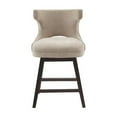 thumbnail image 4 of Maklaine 25.75" Fabric and Solid Wood Swivel Counter Stool - Beige, 4 of 9