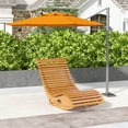 thumbnail image 2 of Outsunny Outdoor Rocking Chair, Slatted Wooden Rocking Chair, Light Brown, 2 of 10