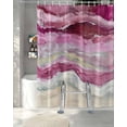 thumbnail image 3 of Split Shower Curtain for Transfer Bench, Pink Coastal Fabric Shower Curtains for Bathroom, Summer Beach Nautical Abstract Art Tub Sliding Transfer Bench Waterproof Bath Curtains 72"x96", 3 of 9