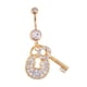 thumbnail image 2 of Joyería piercing del cuerpo del anillo del ombligo del vientre de los diamantes de imitación de la llave de la cerradura chapada en oro de la moda (blanco), 2 of 6