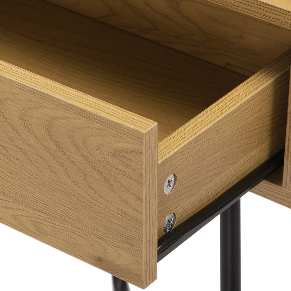 Kadyn Modern Nightstand, End Table with Drawer, Cross Legs, Bedside Table for Closet, Living Room, Oak-1PCS