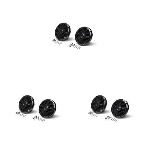 Rockford Fosgate RM1652B 6.5" Marine Speakers (6 Pack) Black– 2-Way Coaxial Boat Speakers Pontoon & Center Console Audio Upgrade