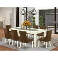 thumbnail image 2 of Pemberly Row 9-piece Wood Dining Set in Linen White/Dark Coffee, 2 of 6
