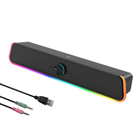 Computer Desktop Speaker High-Quality Wired High Volume Microphone Speaker Mobile Phone Audio Computer Subwoofer,1 * Computer Subwoofer,Black