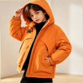 thumbnail image 4 of NORO ARK Kids Coat Hooded Quilted Winter Jacket (5-15 Years) Warm Polyester Coat Orange Size 7, 4 of 6