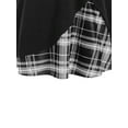 thumbnail image 6 of Seyurigaoka Women's Juniors Plus Sized Long Sleeve Square Neck Plaid Patchwork Zipper A-Line Dress, 6 of 7