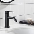 thumbnail image 4 of JERFIT Modern Single Hole Bathroom Sink Faucet, 6.57" Matte Black Waterfall Bath Faucet with Spot Resistant Finish, ADA Compliant, 4 of 10