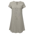 thumbnail image 5 of SMihono Robe d'Été Bohème pour Femmes Grande Taille Robe à Manches Courtes Vintage Rétro Col en V Ample avec Impression, 5 of 5