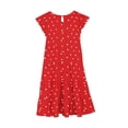 thumbnail image 5 of NAISIBABY Girls Casual Dresses, Cute Heart Prints Ruffled Short Sleeve Summer Flowy Sundress Red 6T, 5 of 5