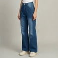 thumbnail image 5 of PBFRDSJ Women's Stretch Straight Denim Pants High Waisted Wide Leg Boyfriend Jeans Soft Casual Tummy Control Trousers with Pockets, 5 of 7