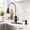 Black&Chrome-with Soap Dispenser, variant on Black&Brushed with Soap Dispenser Stainless Steel Kitchen Faucet Set