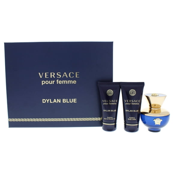 Versace Dylan Blue By Gianni Versace Eau De Parfum Spray 1.7 Oz & Body Lotion 1.7 Oz & Shower Gel 1.7 Oz