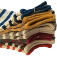 thumbnail image 3 of Big Kid's 6 Pairs Low Cut Cotton Socks Striped Size 5-7, 3 of 4