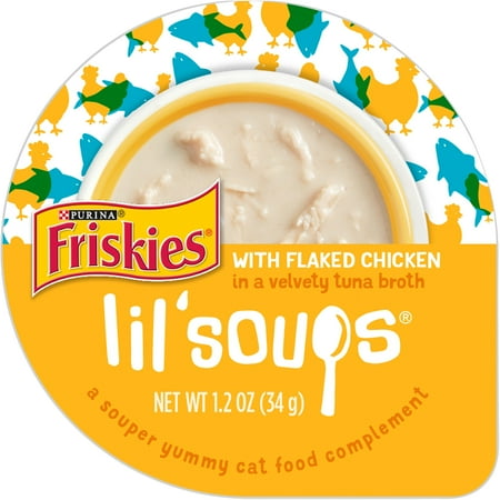UPC: 0050000500680 | Purina Friskies Lil Soups Wet Cat Food Chicken in Tuna Broth 1.2 oz Tubs (8 Pack)